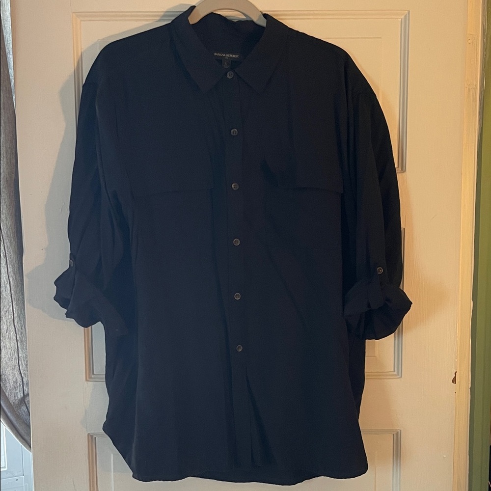 Banana Republic Black Button Down Shirt